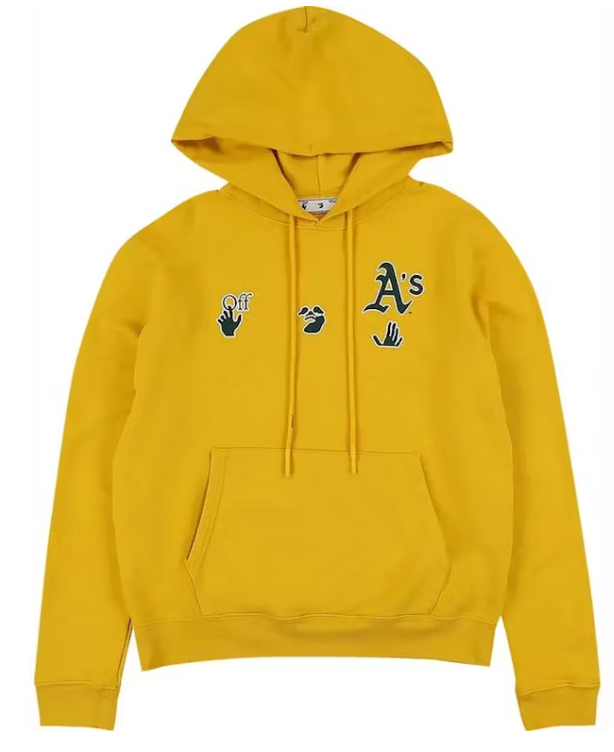 OFF-WHITE x MLB Oakland Athletics Yellow Pullover Hoodie LG