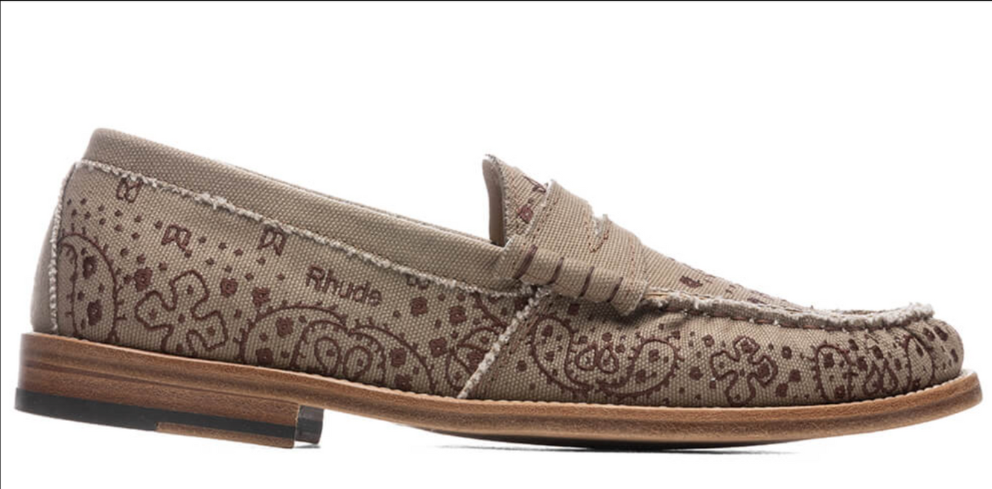 RHUDE Authentic Men's Slip On Loafer Shoes Bandana Brown Size 10M MSRP $608