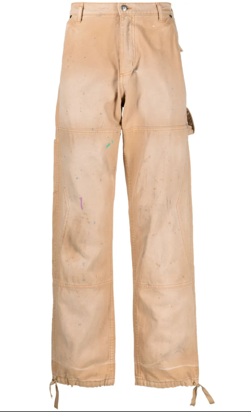 RHUDE Authentic Men's 'Sundry Camel' Chevron Painter Pants MD MSRP: $975.00