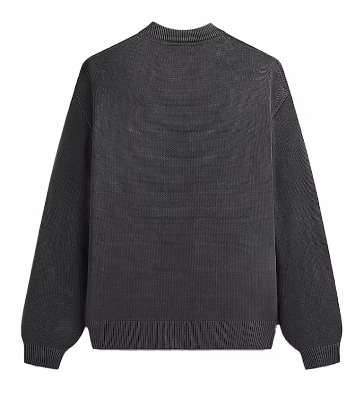 Kith Garment Dyed Lewis Sweater Battleship Grey (FW24) Size Small Mens BRAND NEW