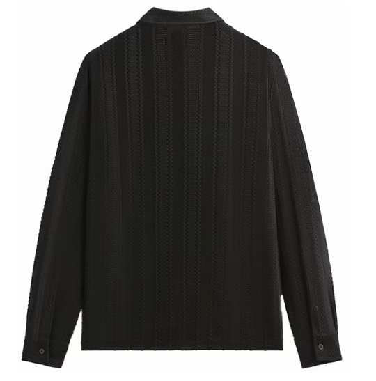 Kith Ladder Lace Boxy Collared Overshirt Black Size Small Mens BRAND NEW