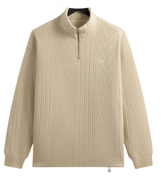 Kith Authentic Cable Fleece Quarter Zip Arete Size Medium Mens BRAND NEW