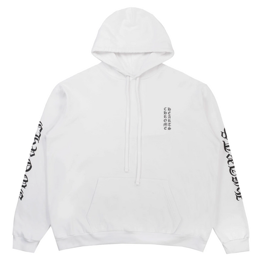 Chrome Hearts Vertical Logo Pullover Hoodie - White - Size Medium