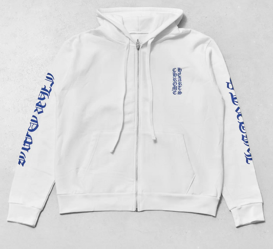 Chrome Hearts Thermal Blue Letter Full Zip Up White Size Small Mens