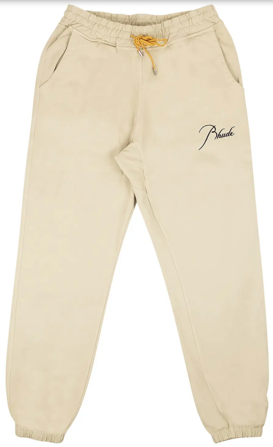 RHUDE Authentic Men's Heavyweight Embroidered Logo Sweatpants in Bone MD MSRP: $765