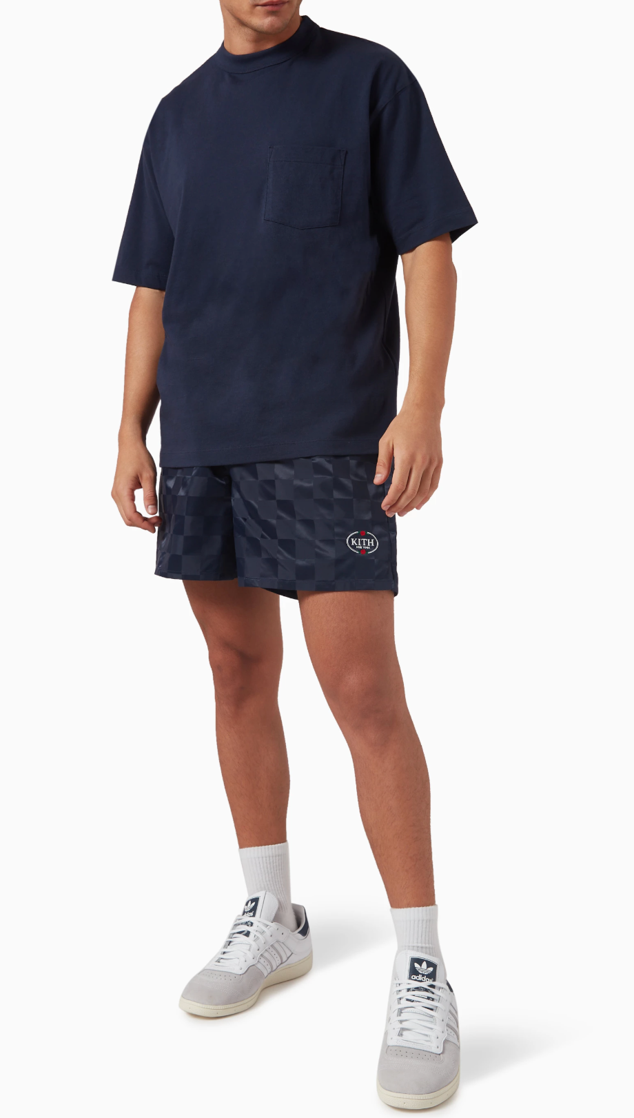 Kith Collins Nylon Pull-Up Drawstring Shorts - Nocturnal Navy - Size Small