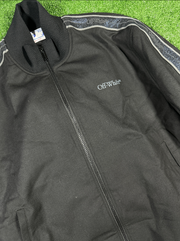 Off-White Full-Zip 'Shimmer Logo' Striped Bomber Jacket - Size XL