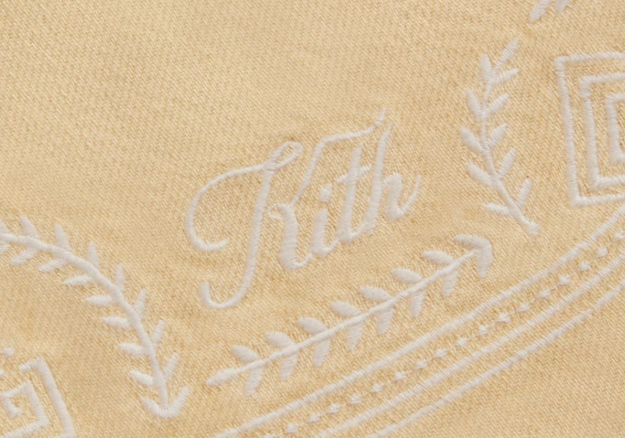 Kith Raw Hem Denim Apollo Shirt Blonde Size Small BRAND NEW