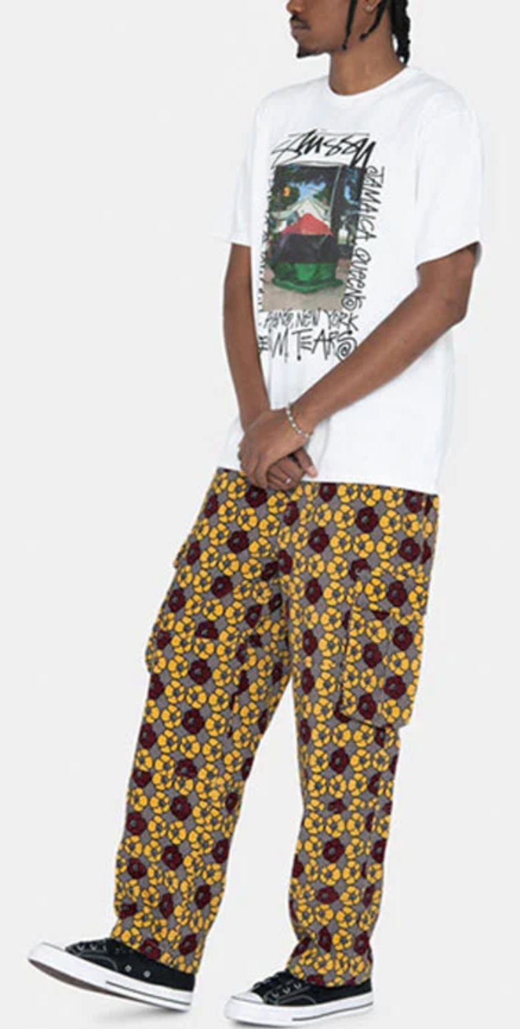 Denim Tears X Stussy Corduroy Floral Print Cargo Pants Size 31