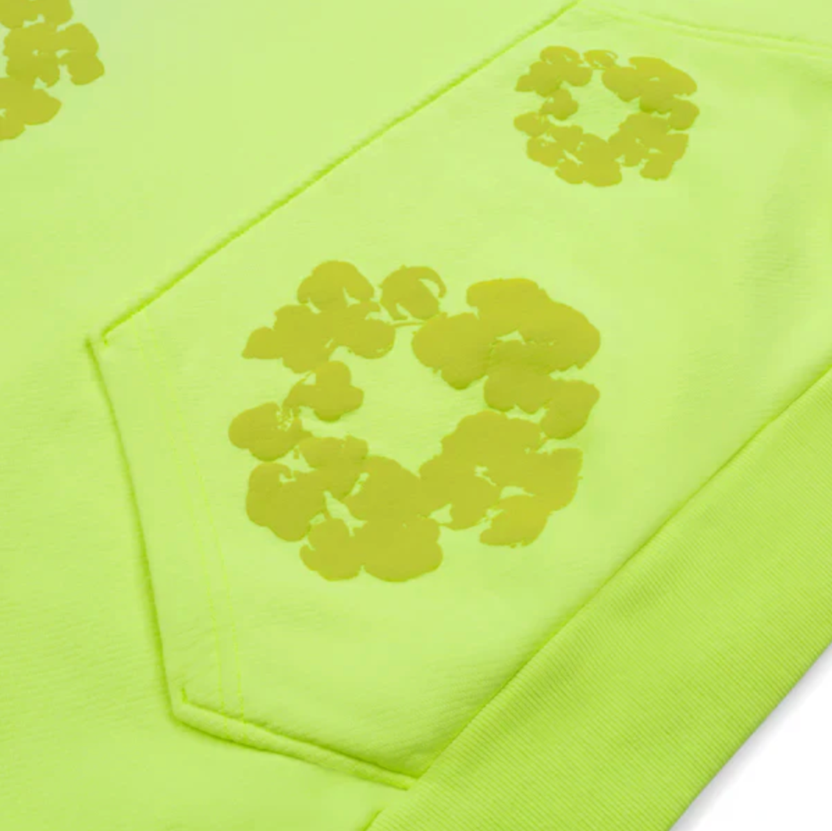 Denim Tears Mono Cotton Wreath Neon Green Hoodie Size XL