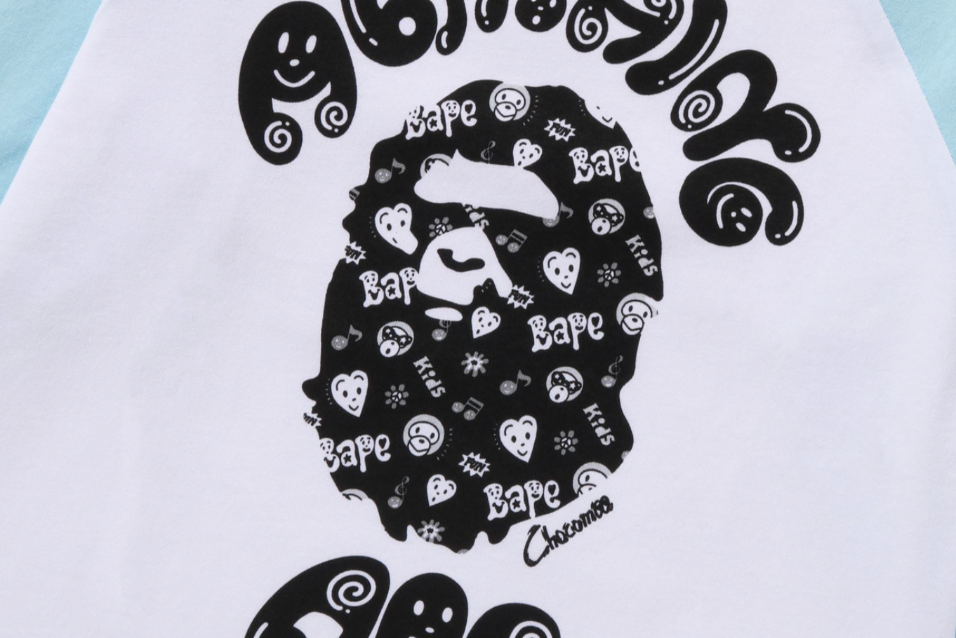 Bape Kids x Chocomoo College L/S Tee Blue White Size 140 K