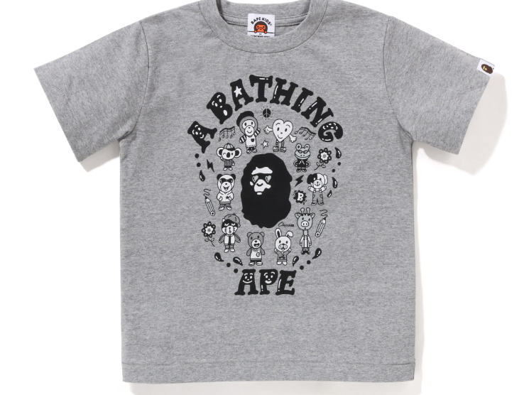 Bape Kids x Chocomoo Tee Pake Set Grey Size 140 K
