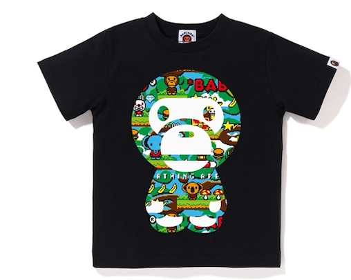 Bape Kids Baby Milo Game Big Baby Milo Tee Black Size 140 K