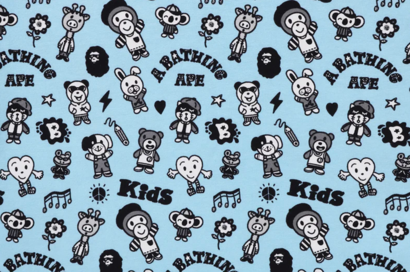 Bape Kids x Chocomoo Milo Friends Tee Blue Size 140 K