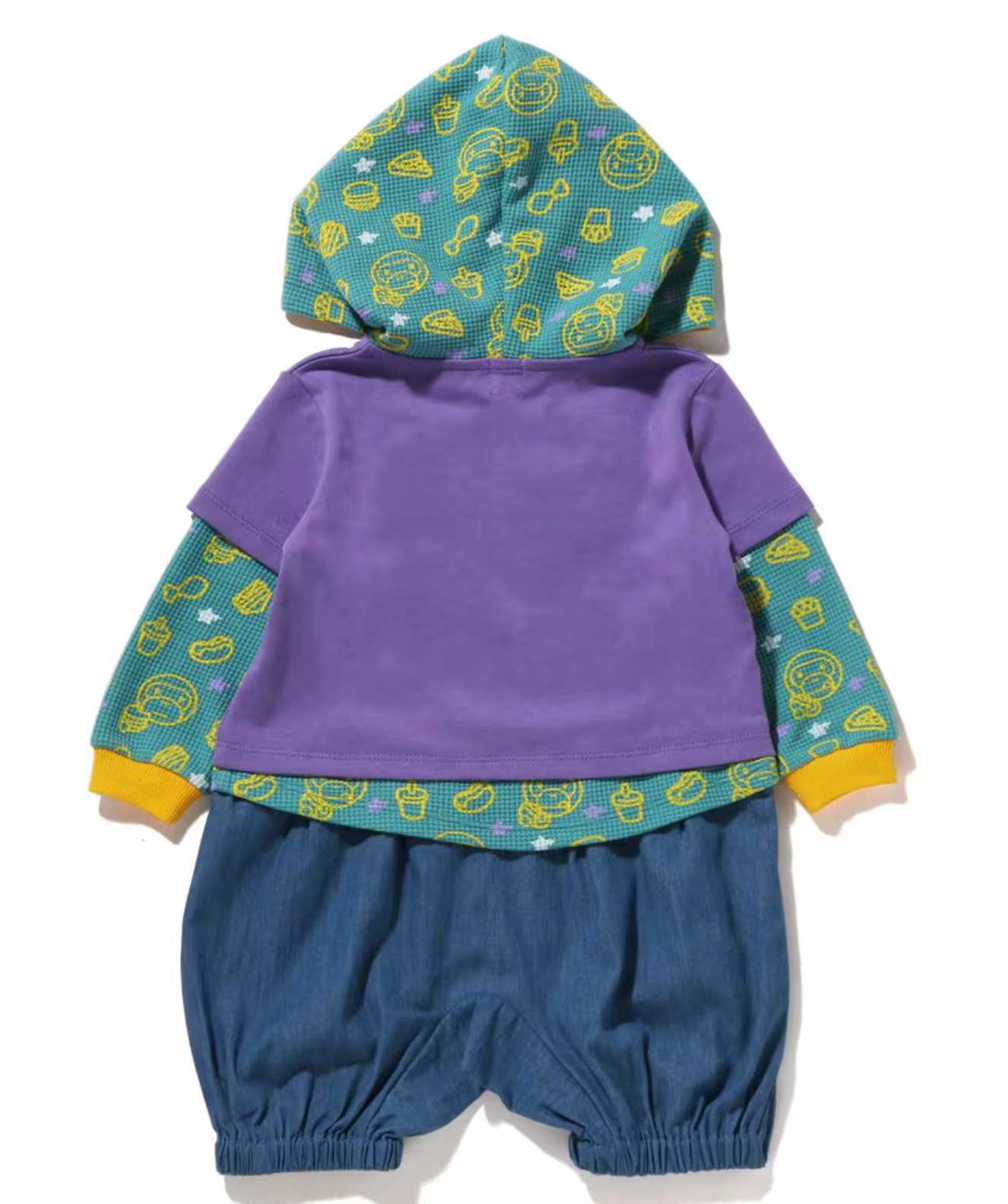 Bape Kids Baby Milo Junk Food Purple Bodysuit Size 70