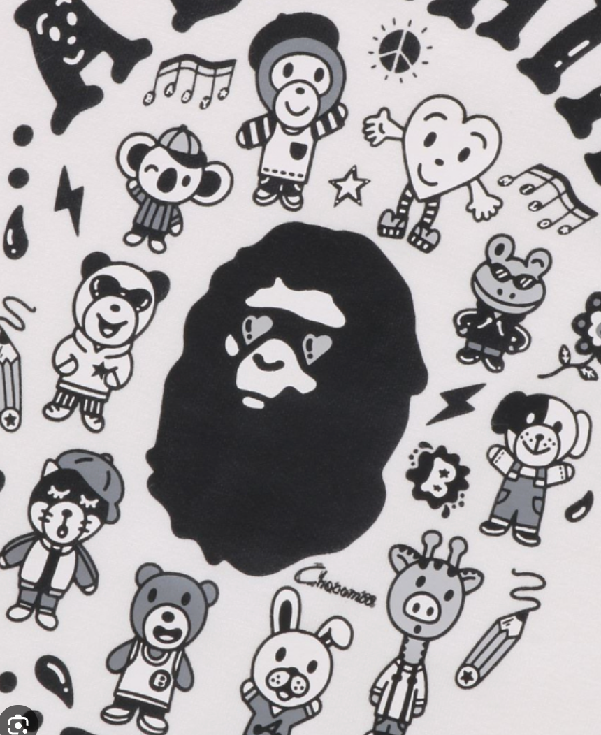 Bape Kids X Chocomoo Milo Friends Grey Bodysuit Size 70