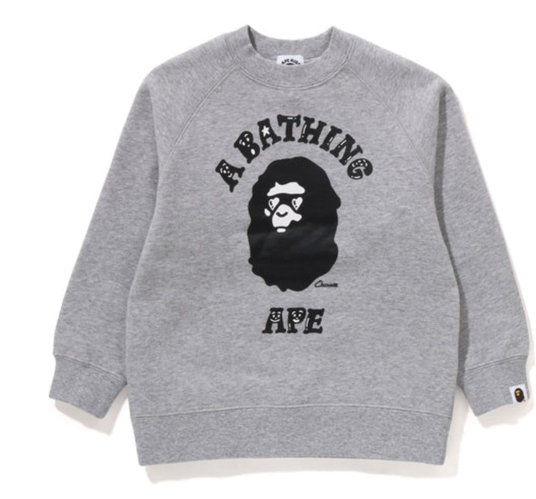 Bape Kids x Chocomoo College Crewneck Grey Size 140 K