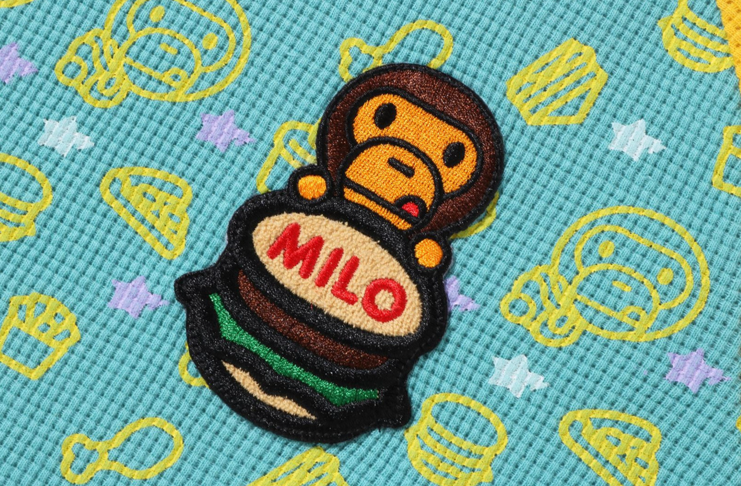 Bape Kids Baby Milo Junk Food Green Raglan T-Shirt Size 80