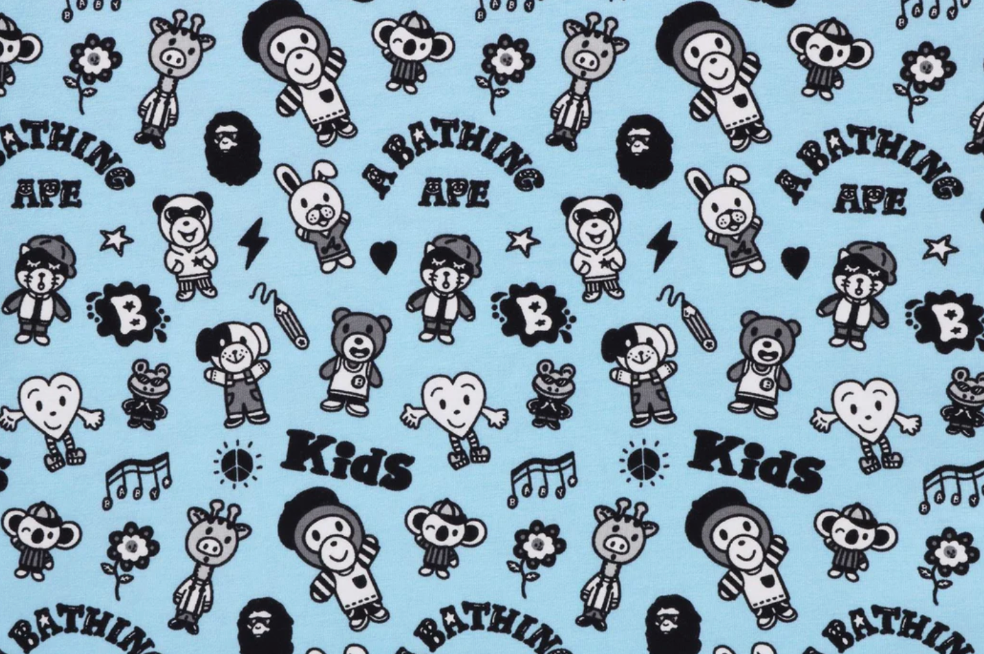 Bape Kids X Chocomoo Milo Friends Blue Tee Size 120