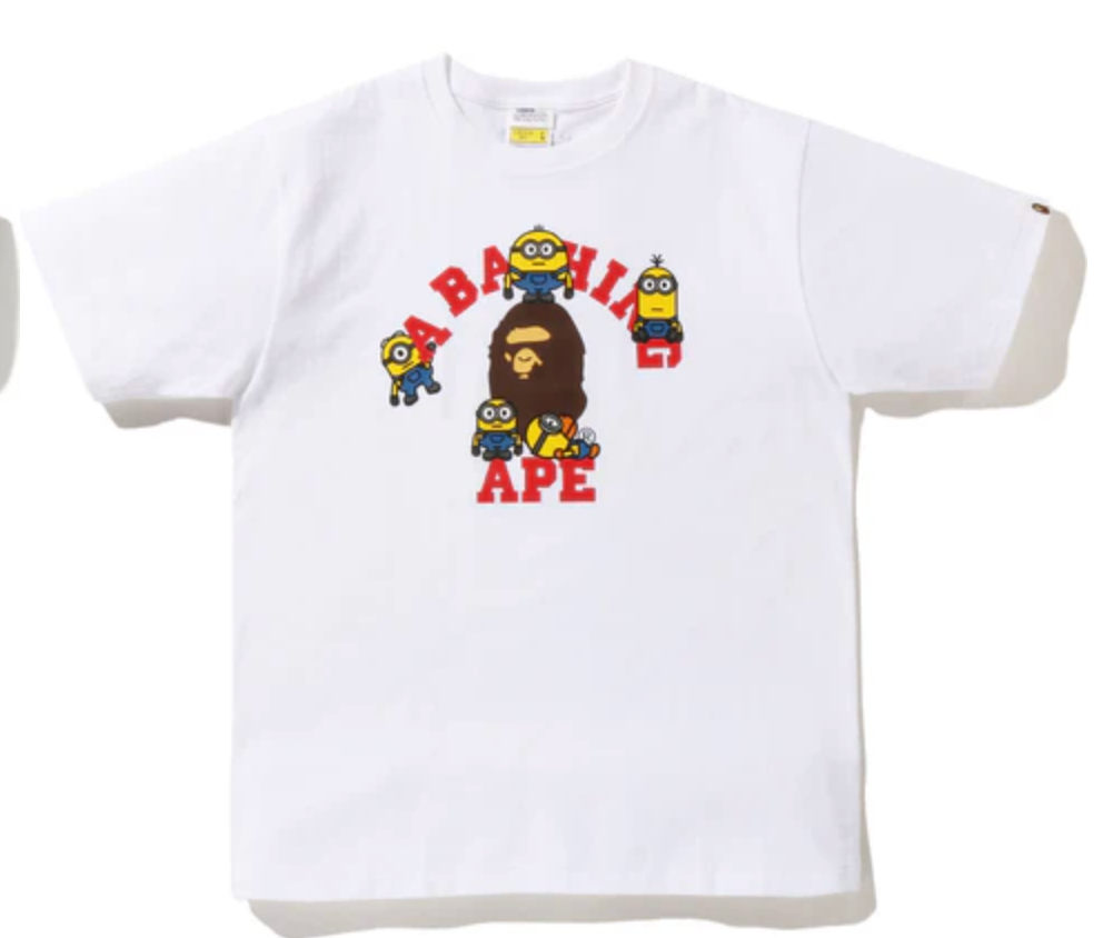 Bape Kids x Minions College Tee White Size 130 K