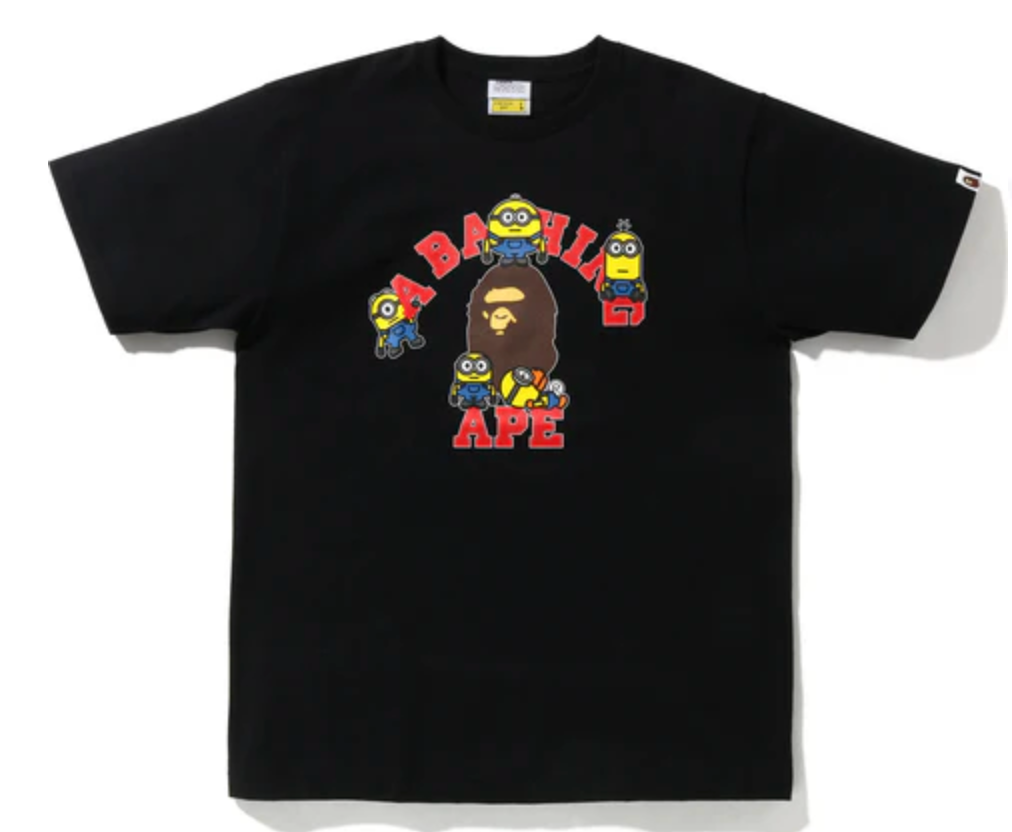 Bape Kids x Minions College Tee Black Size 120 K