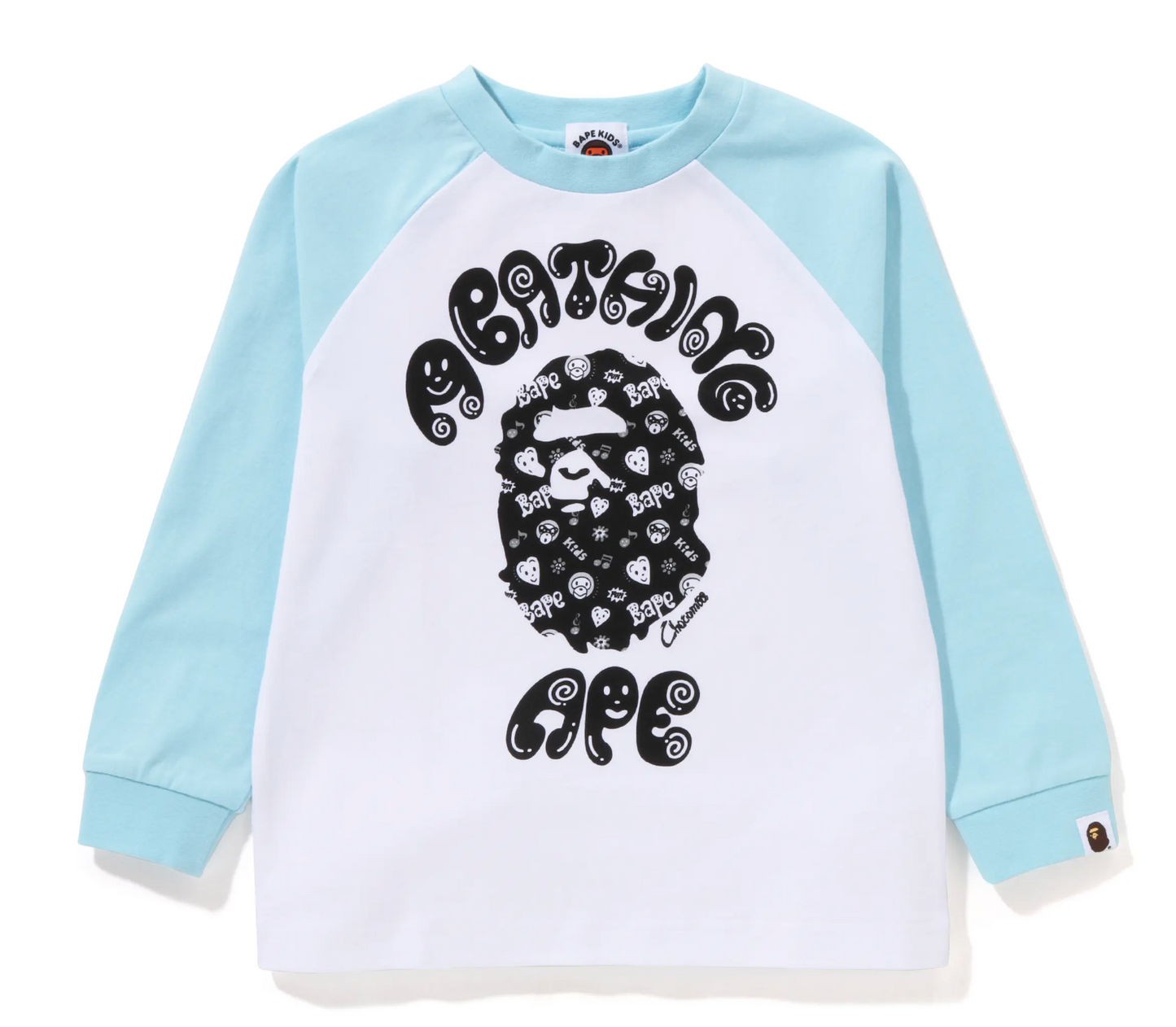 Bape Kids x Chocomoo College L/S Tee Blue White Size 130 K