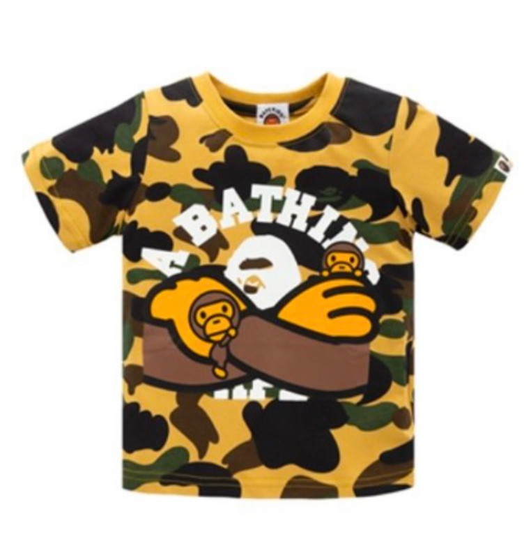 Bape Kids Baby Milo Crossed Arms Tee Yellow Size 120 K