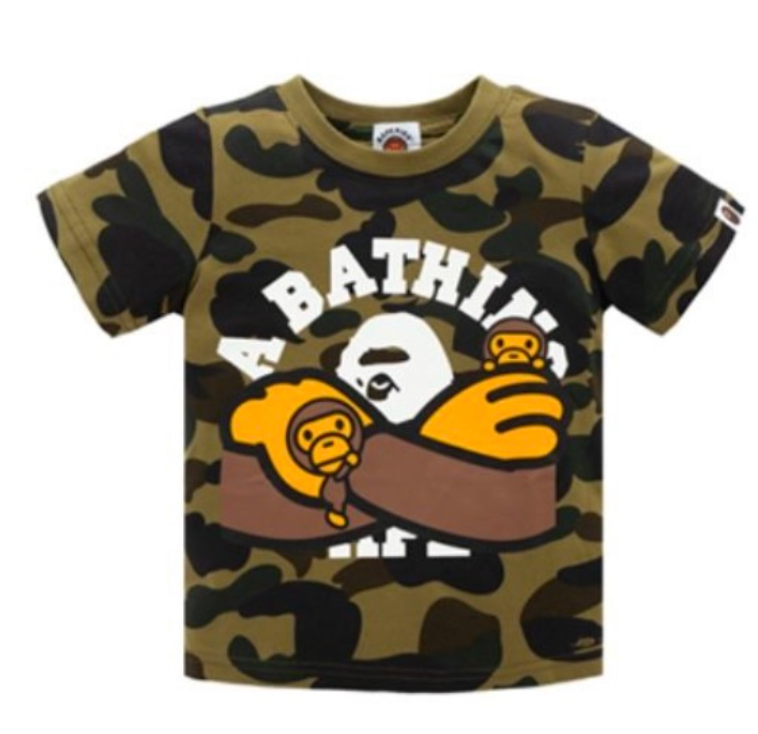 Bape Kids Baby Milo Crossee Arms Tee Green Size 120 K