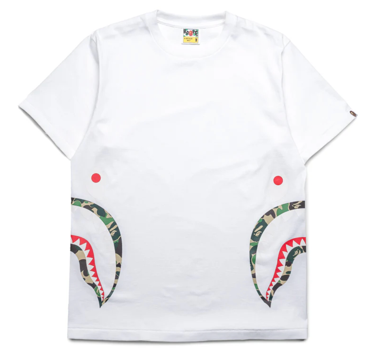 Bape Kids ABC Camo Side Shark Tee White & Green Size 130 K