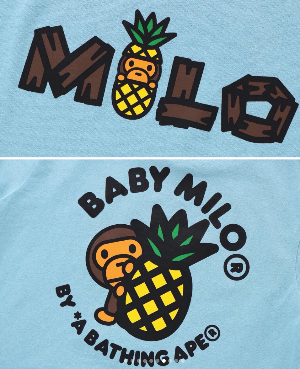 Bape Kids Baby Milo Pineapple Tee Blue Size 120 K