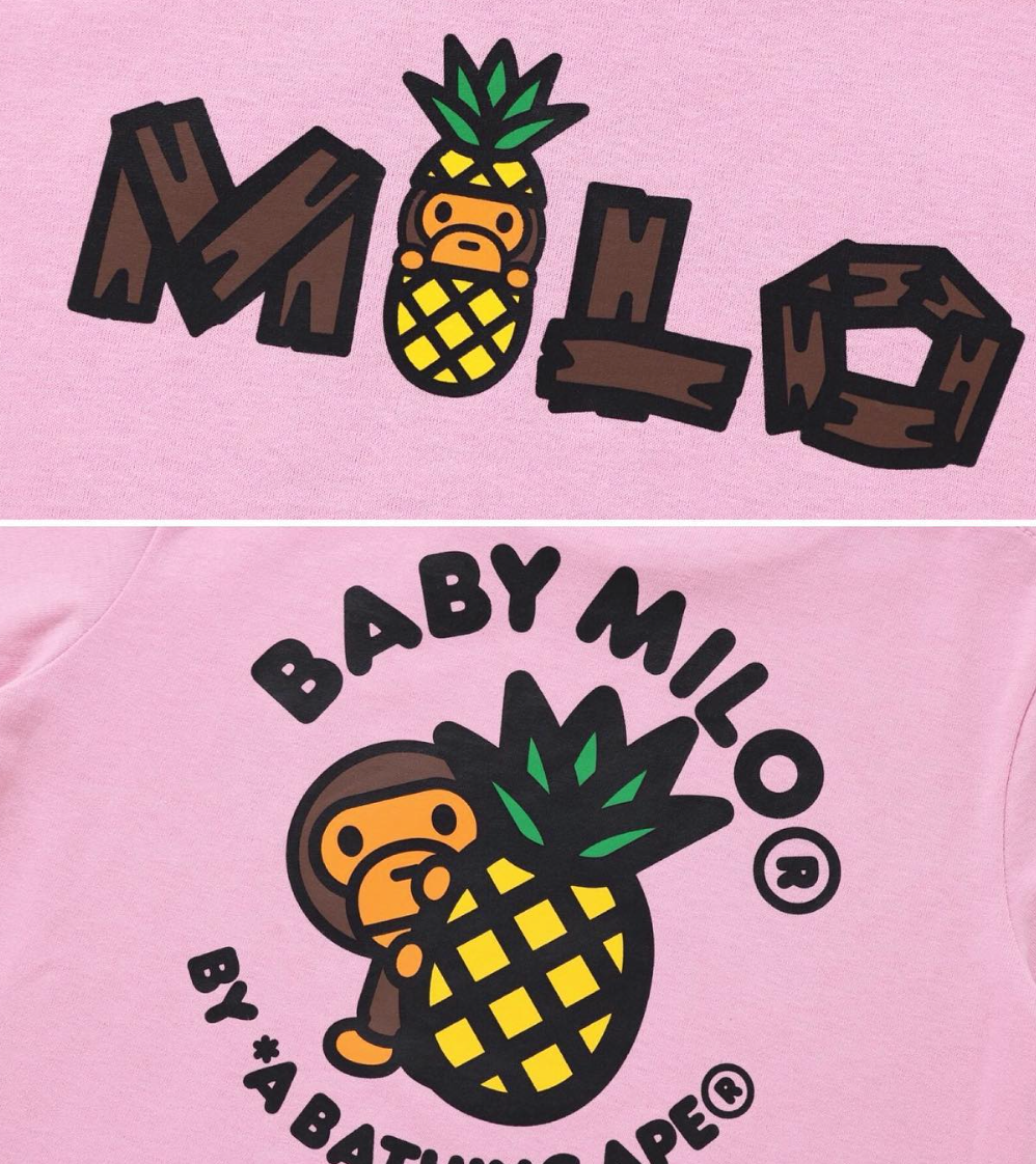 Bape Kids Baby Milo Pineapple Tee Pink Size 130 K