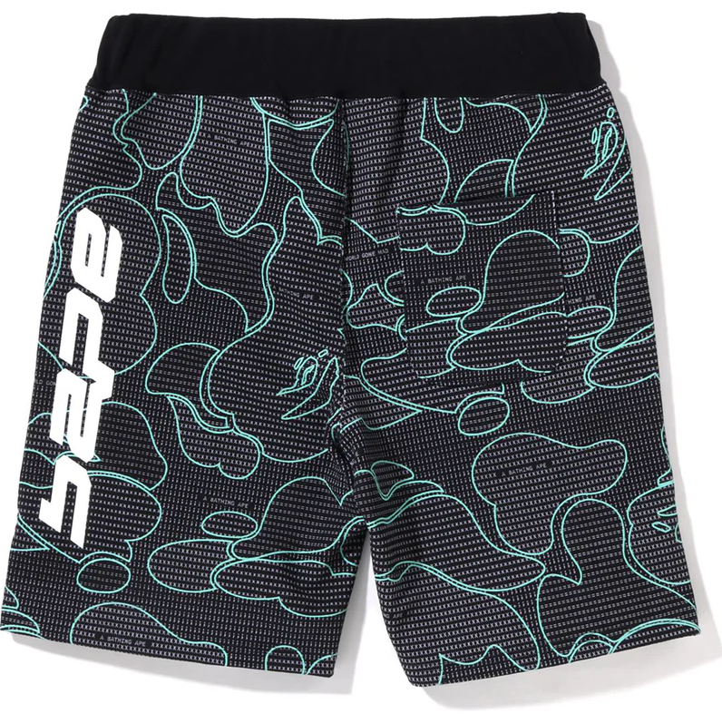 Bape Code Camo Black Sweat Shorts Size Large