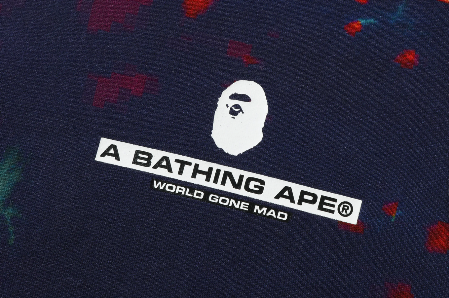 Bape Navy & Orange Tie-Dye Pullover Hoodie Size XL