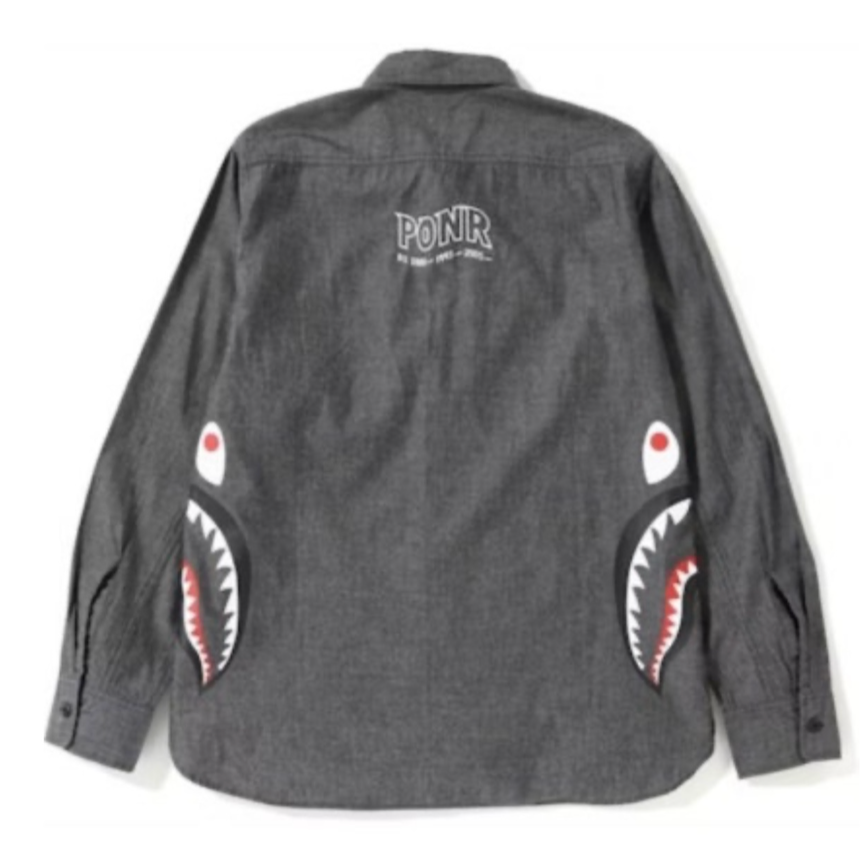 Bape Kids Side Shark Shirt Black Size 130 K