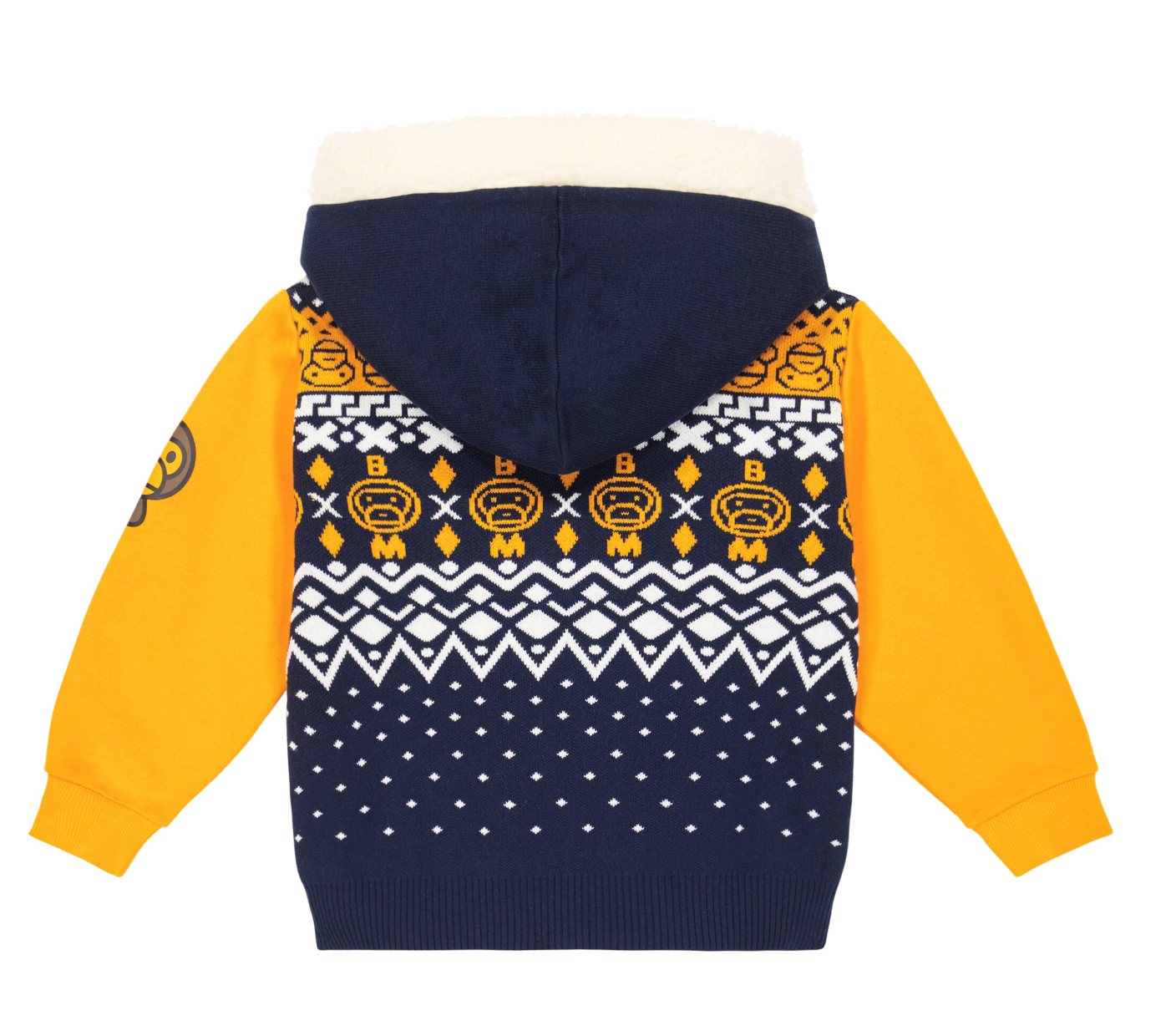 Bape Kids Baby Milo Nordic Knit Zip Hoodie Navy Size 130 K