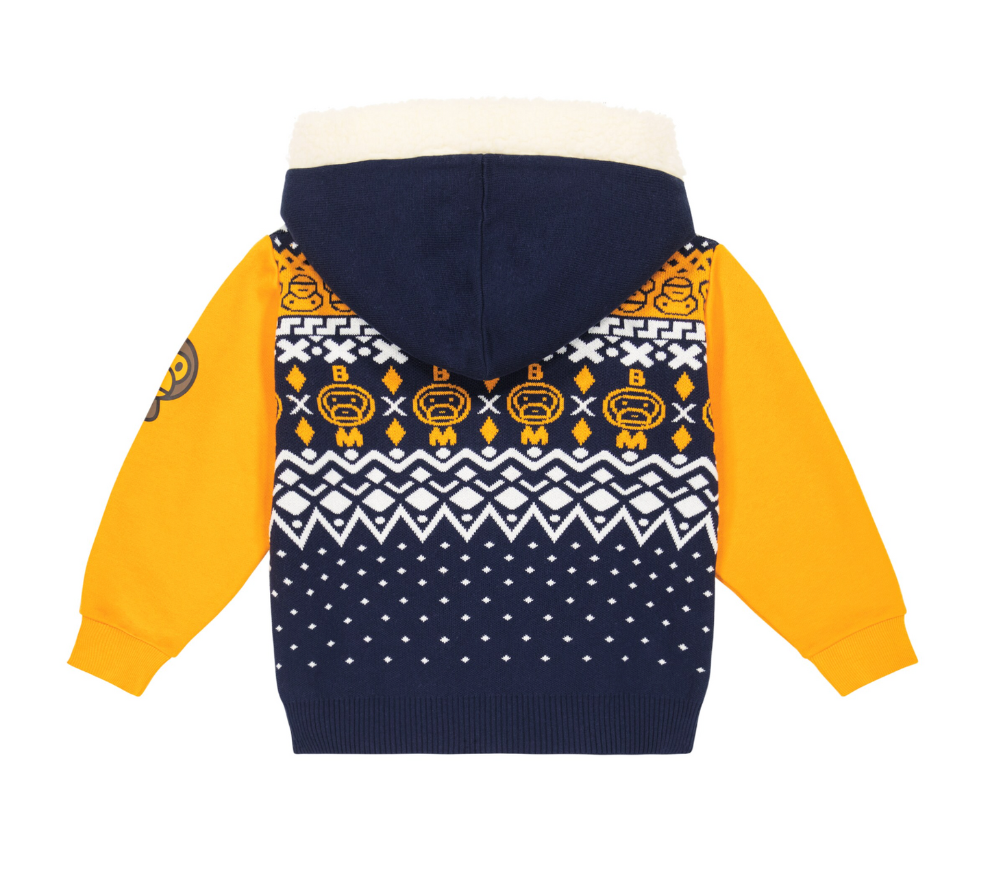 Bape Kids Baby Milo Nordic Knit Zip Hoodie Navy Size 100 K