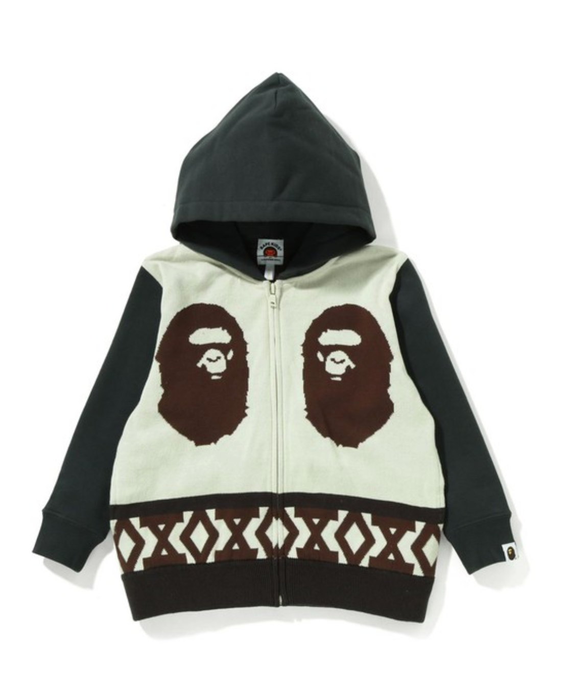 Bape Kids Ape Head Knit Body Zip Hoodie Charcoal Size 110 K