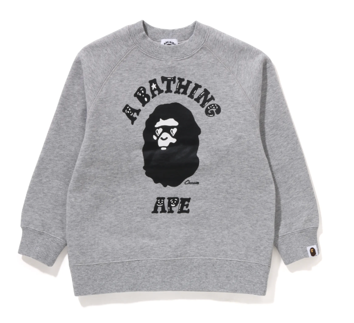 Bape Kids x Chocomoo College Crewneck Grey Size 120 K