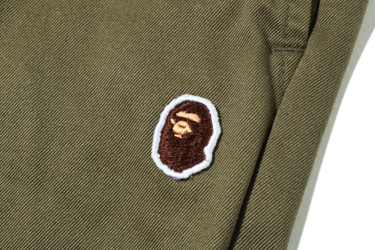 Bape One Pont Loose Fit Dark Olive Chino Pants Size Large