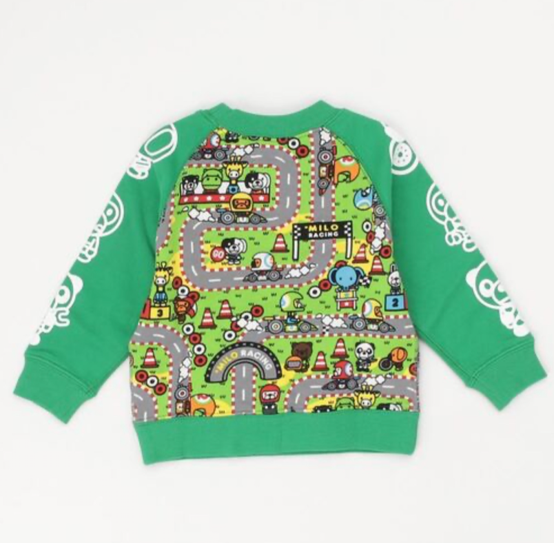 Bape Kids Baby Milo Racing Crewneck Green Size 110 K