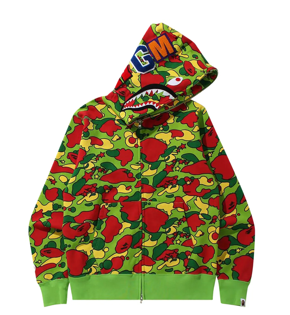 Bape Kids Sta Camo Shark Zip Hoodie Multi Size 120 K