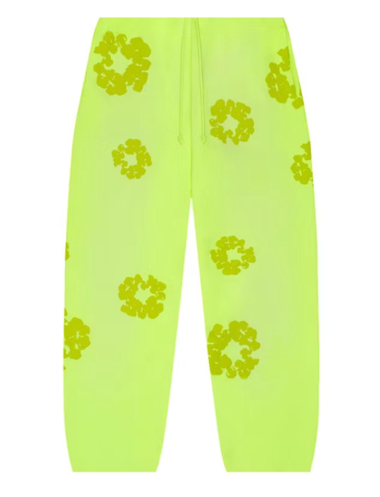 Denim Tears Mono Cotton Wreath Neon Green Sweatpants