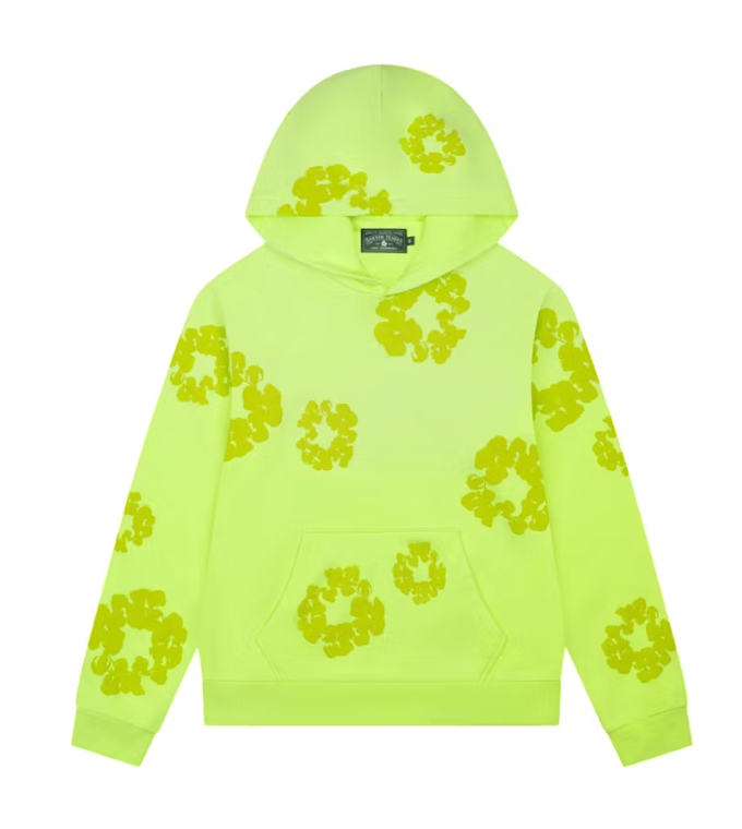 Denim Tears Mono Cotton Wreath Neon Green Hoodie