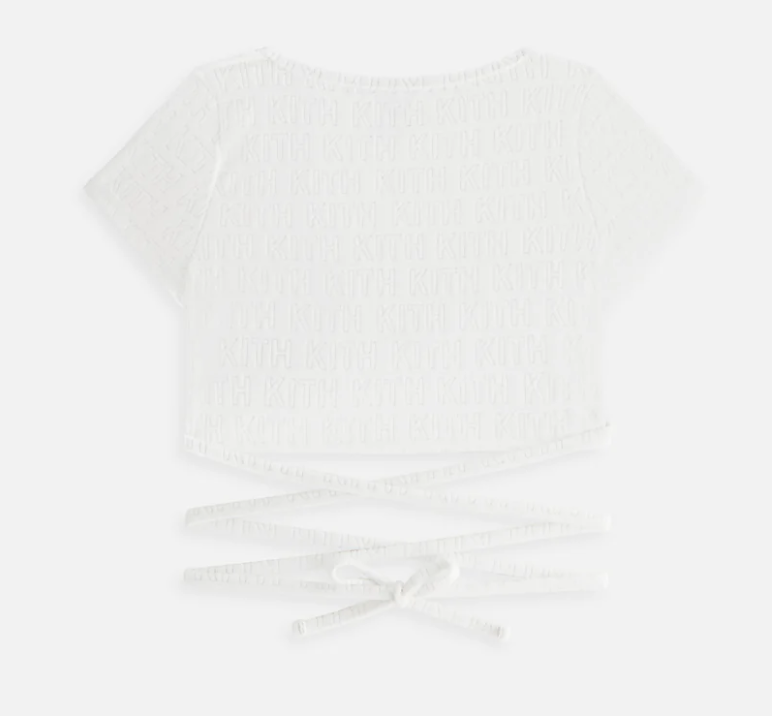 Kith Women's Ailee Monogram White Towel Wrap Top Size XS