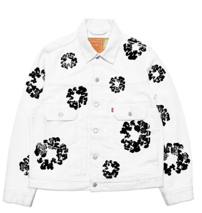 Denim Tears X Levi's 'All Over Wreath' White Denim Jacket