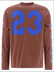 Off-White Exclusive Varsity Skate 23 Logo Brown Longsleeve Shirt MD