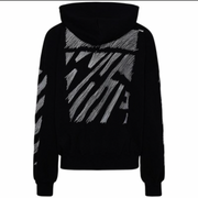 OFF-WHITE Scribble Diagonal Boxy Black Pullover Hoodie MD