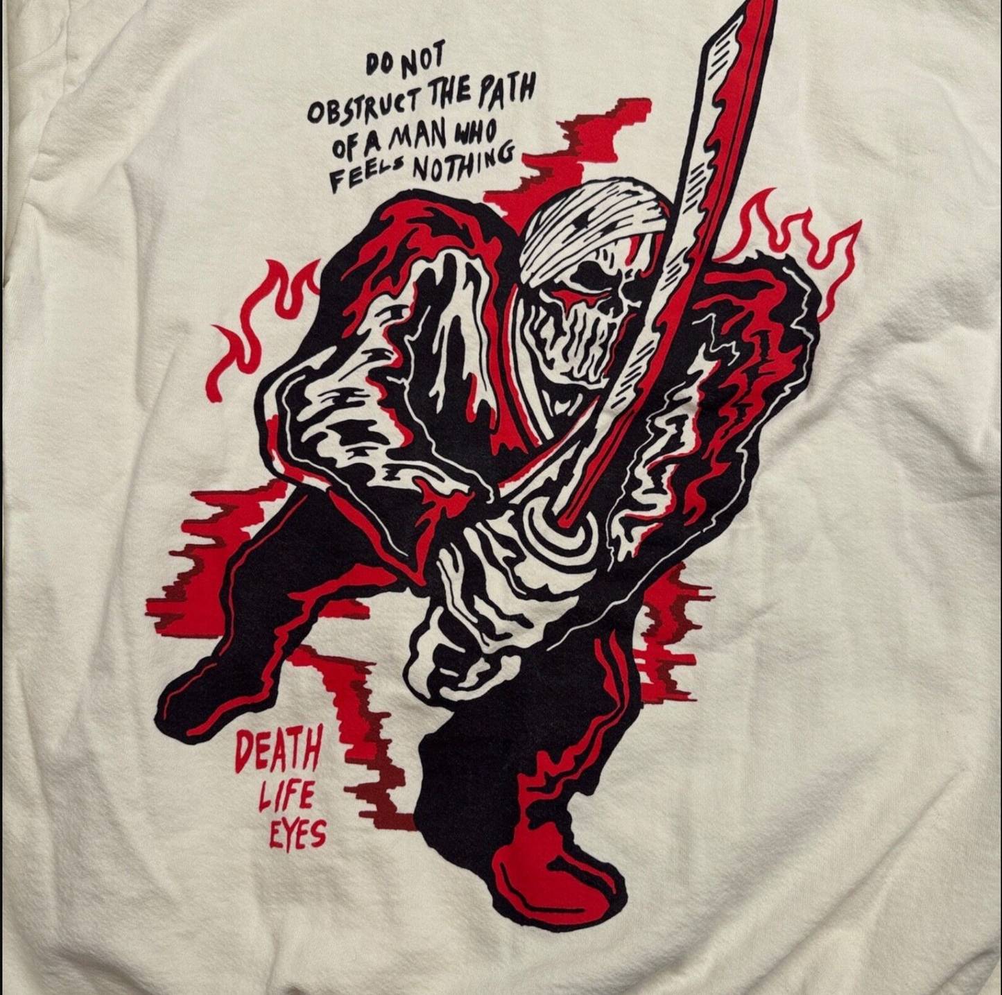 NEW Warren Lotas 'Skeleton Knight' Cream Pullover Hoodie SM