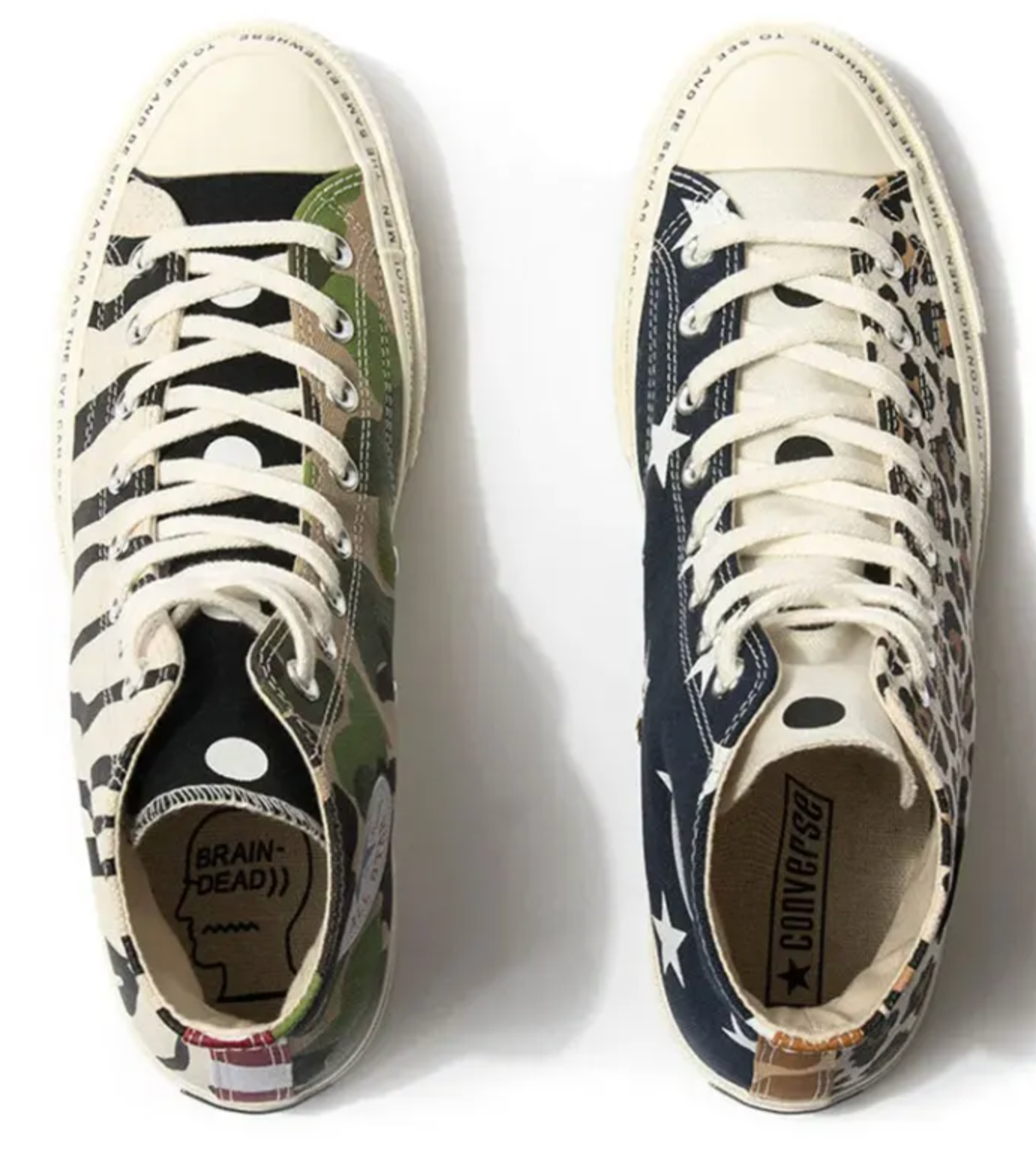 Converse X Brain Dead Men's Chuck All Star 70 High 'Multi-Print' Sneakers Size 12M