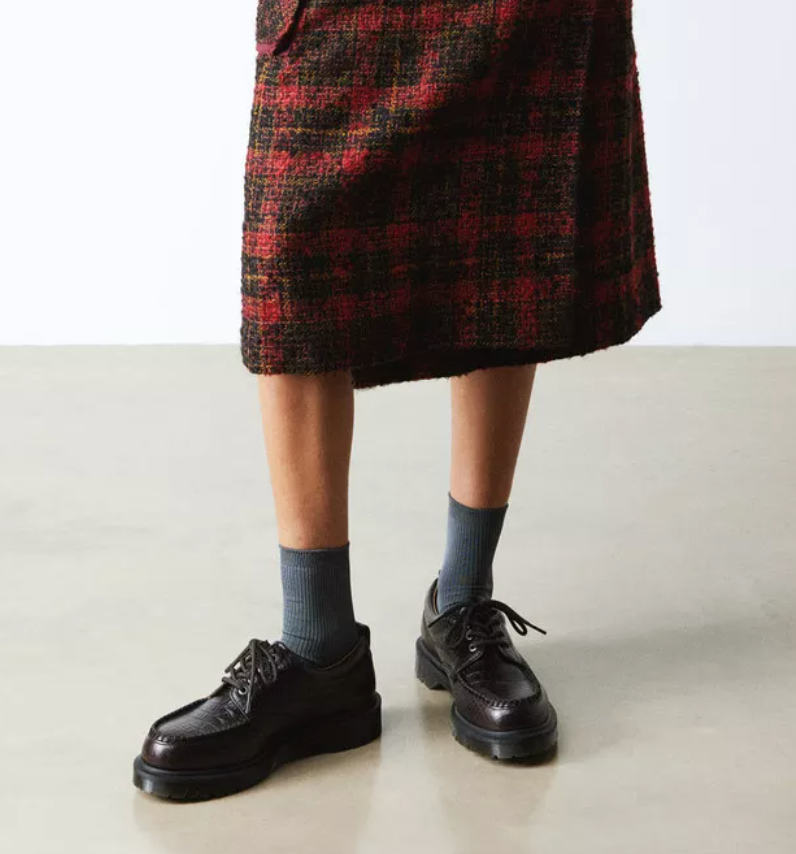 Dr. Marten's Lowell Brown Croc Moc Toe Shoes - Size 7M